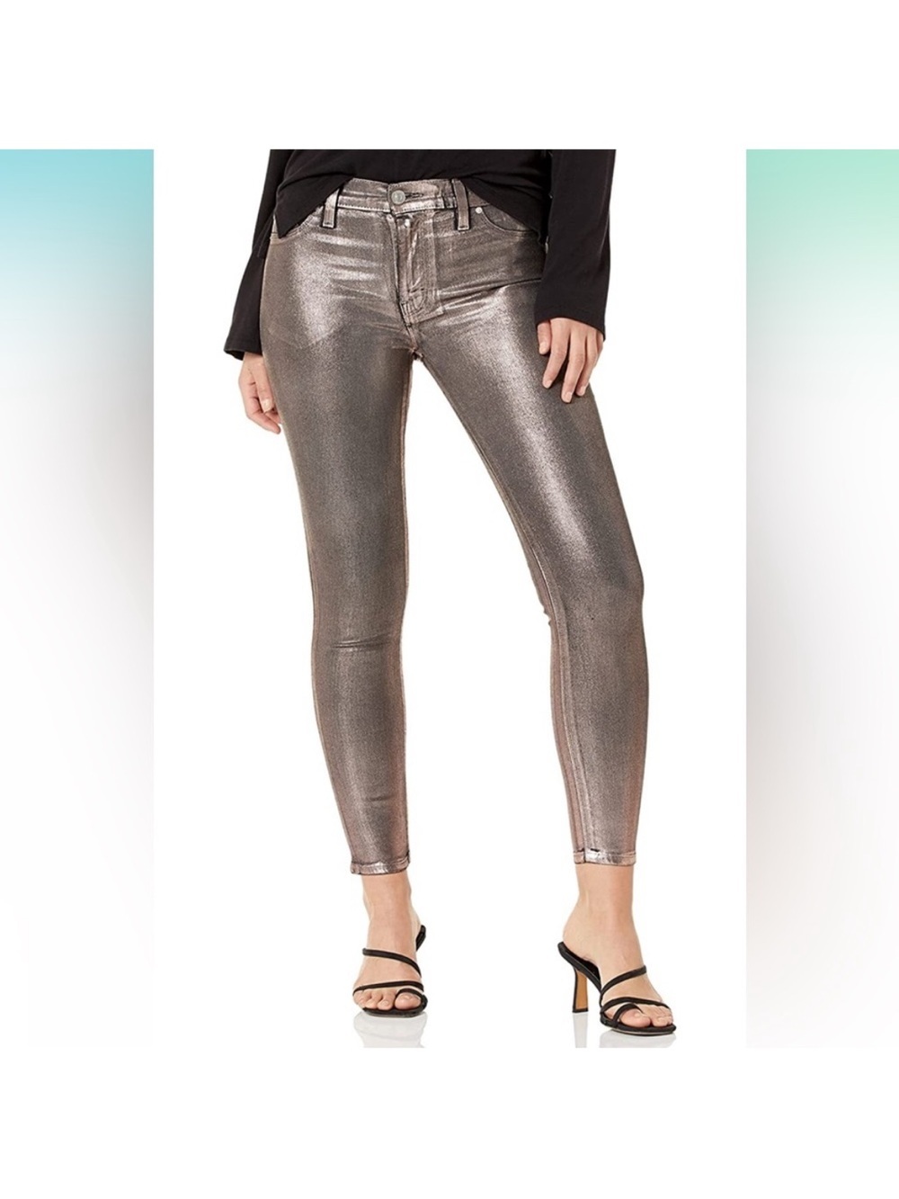 Hudson Nico Super Skinny Jeans Metallic in champagne